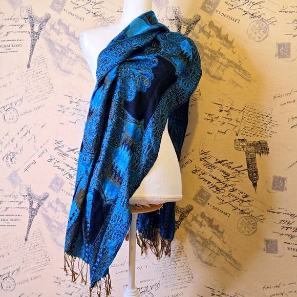 unbranded Accessories - blue multicolor pashmina style scarf